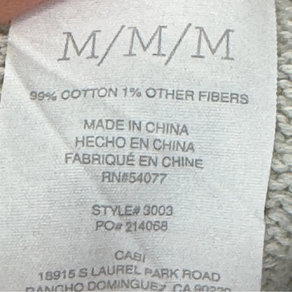 CAbi Cowl Neck Poncho Sweater Cable Knit 3003 Glacier Gray Medium Relaxed Cozy